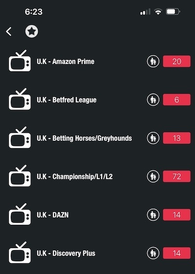 list of categories