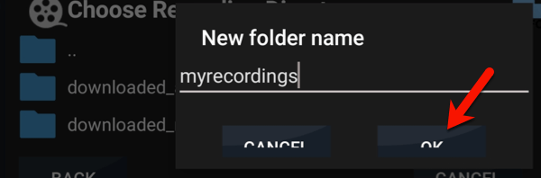 recording folder name