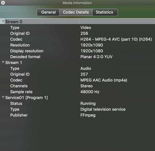 codec details