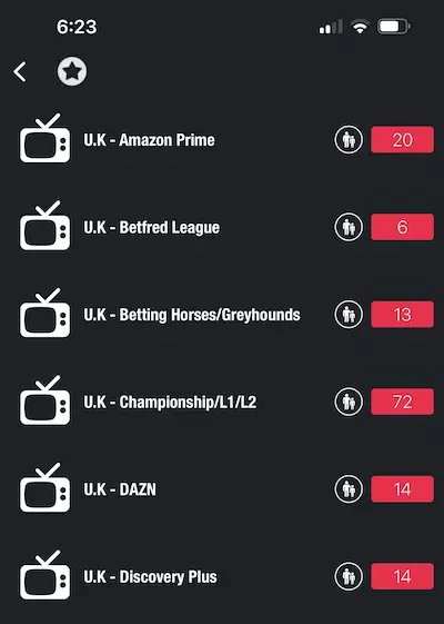list of categories