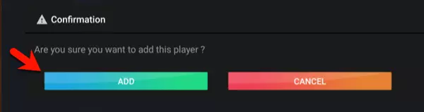 confirmation of external player addition